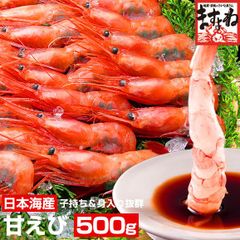 日本海産】子持ち越前甘えび500g[約30尾-40尾入](無添加・無着色) えび エビ 海老 甘海老 甘エビ 甘えび 刺身 あまえび ますよね