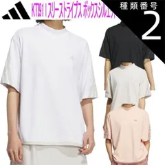 種類2：M/ホワイト（JF4606） アディダスゴルフスリーストライプス ボックスシルエット モックネック 半袖シャツレディース ゴルフ ウェア「ADIDAS GOLF KTI91」2025年春夏モデル