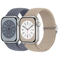 49mm45mm44mm42mm_ブルーグレーミルクティー 2枚入りButifacion コンパチブル Apple Watch バンド 49mm 45mm 44mm 42mm ナイロン製 アップルウォッチ バンド 伸縮性 iwatch ベルト Series 9