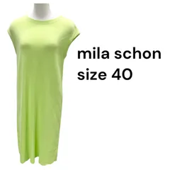 ミラショーン mila schon 黄緑 ノースリーブ ワンピース レディース size40 S5T317