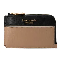 新品 ケイトスペード kate spade カードケース カラーブロック ジップ カードホルダー カフェモカマルチ