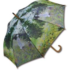 【人気商品】ユーパワー 傘 マルチカラー 58cm(親骨長) 木製ジャンプ傘 名画シリーズ モネ「散歩」 AU-02211