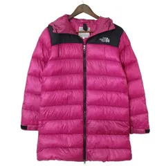 【人気】THE NORTH FACE ザノースフェイス ダウンコート S レディース ピンク ブラック バイカラー ミドル フード フーディー アウトドア