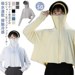 レディース ラッシュガード UVカット トップス UV UVカット ポンチョ UPF50+ 長袖 冷感 アウター UVカット率95%以上 マスク 指穴 手袋 つば