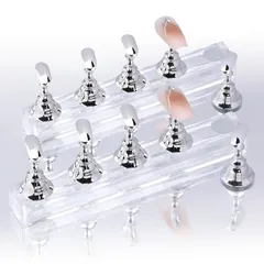 【新着】COLORBIRD ネイルチップスタンド マグネット 磁石 ネイルチップ ネイルスタンド クリア (シルバー10)