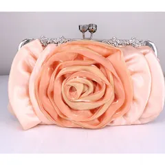 3WAY仕様チェーン付きパーティーバッグ 結婚式 花モチーフクラッチバッグ
