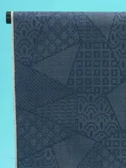 訳あり 結城紬 反物（正絹） 濃紺（80亀甲）青海波 格子など 奥順（株）謹製 店舗キャリー在庫 カジュアル お稽古 ショッピング ランチ 着付け教室 たんもの 着尺 送料無料 送料込み