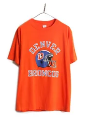 【お得なクーポン配布中!】 80s USA製 NFL チャンピオン ブロンコス プリント 半袖 Tシャツ メンズ XL 小さめ L / ヴィンテージ Champion シングルステッチ アメフト