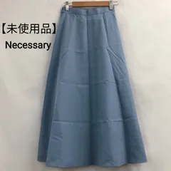 【未使用品】 Necessary ネセサリー ニッセン レディース フレアスカート ウェスト一部ゴム ロング丈 水色 ウエストサイズ60