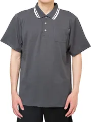 Y's factory ポロシャツ メンズ 鹿の子 半袖 DRY ドライ UV ストレッチ 無地 トップス ポケット付き スポーツ ゴルフ 吸汗速乾 カジュアル おしゃれ( チャコールグレー＆ポケット付き,  M)