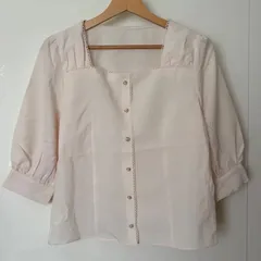 INGNI 飾りボタン付 スクエアネックトップス ブラウス