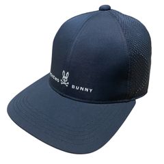 Psycho Bunny パンチング キャップ パンチングメッシュ ロゴ刺繍 BLACK FREE サイコバニー PUNCHING CAP PUNCHINGMESH MESH ブラック 黒 帽子 ゴルフ GOLF