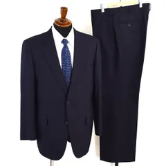 Jプレス 段返り 3つボタン シングルスーツ L A7 ダークネイビー ストライプ ノータック J.PRESS P11-SROV-KM-4-0006 夏物 春夏  5XE085 【送料無料】【中古】【メンズビジネス】202505