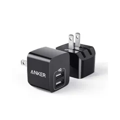 2個セット Anker PowerPort mini USB充電器 12W 2ポート PSE適合 折りたたみ式 PowerIQ 超コンパクト ブラック