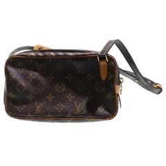 LOUIS VUITTON (ルイヴィトン) モノグラム ポシェット・マルリーバンドリエール ショルダーバッグ ブラウン ゴールド金具 レザー×PVC ゴールド金具 M51828