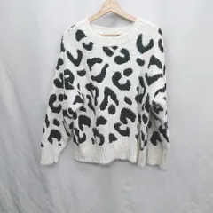 ◇ ⊇ EGOIST エゴイスト ヒョウ柄 シャギー 長袖 ニット サイズF ブラック系 レディース E  【1410100024940】