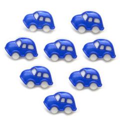 キッズボタン  おもちゃの車 ブルー 8個 JT 自動車 くるまB-0964