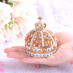 【新品 未使用】ジュエリーボックス クラウン ブルー ピィアース クリスマス 007-1
