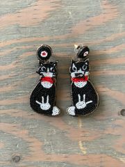 ビーズピアスUSAインポート / Beads Pierce Black Cat 黒猫A