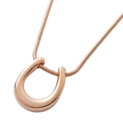 【B：ピンクゴールド×ワンサイズ】[Cream dot. クリームドット公式] ネックレス レディース  金属アレルギー ニッケルフリー ヴィンテージ調 艶消し マット スネークチェーン u字 u型 馬蹄 ぷっくり メタル 大人 シンプル 