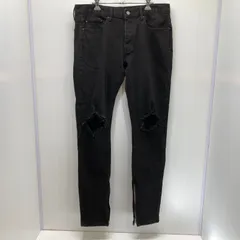 mnml ダメージデニムパンツ サイドジップ RN139488 ブラック 34