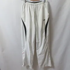 古着 メンズM YONEX/ヨネックス 裏起毛 ウインドブレーカー ロングパンツ 長ズボン スポーツ テニス ホワイト/ブラック/レッド  fg4583
