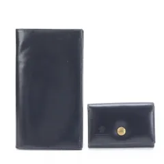ETTINGER エッティンガー 2点 セット レザー 長財布 二つ折り 札入れ 小銭入れ ウォレット ネイビー 紺 メンズ MMM BH9-7【中古】のサムネイル
