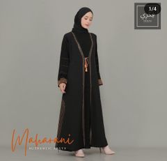 ムスリムロングドレス(ヒジャブ・ニコブ別売) Maharani Black Abaya Long Dress Muslim Woman Dress Maxi Dress Woman Brief Style ドレス エレガント 女性 礼拝 礼拝服 ムスリム