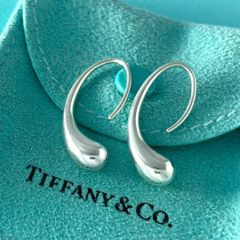 Tiffany ティファニー ティアドロップ フープピアス シルバー925 美品