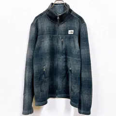 【美品】THE NORTH FACE ザ・ノースフェイス ブラック グレー チェック柄 アウトドア メンズ M 多機能 フルジップ 長袖 上着 アウター フリースジャケット ブルゾン KHｰQｰ241111(S)