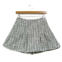 ザラ スカート ボトムス スコート キュロット チェック柄 ツイード レディース XSサイズ 白×黒 ZARA 【中古】