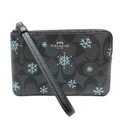 COACH コーチ CF286 コインケース ポーチ ミニポーチ 小物入れ バッグチャーム ロゴ レザー ブラック