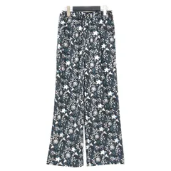 【美品】URBAN RESEARCH DOORS アーバンリサーチドアーズ パンツ チャコールグレー ブルー ホワイト サイズ:M 24春夏 フラワープリント イージー パンツ / ウエストゴム ストレート 花柄 / ボトムス ズボン【レディース】【中古】
