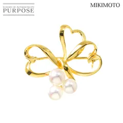 ミキモト MIKIMOTO アコヤ真珠 5.8-5.3mm ブローチ K18 YG イエローゴールド 750 パール ハート Brooch 90273547のサムネイル
