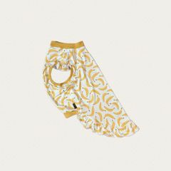 犬服　4L胴回76　COOLストレッチ　バナナYE　肩フリル　ワンピ風