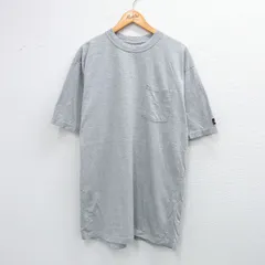 XL/古着 ディッキーズ Dickies 半袖 ブランド Tシャツ メンズ 無地 胸ポケット付き ロング丈 クルーネック グレー 霜降り 25sep01 中古