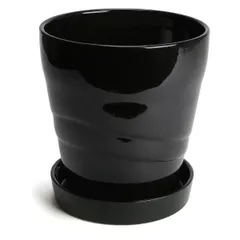 新品 鉢 三河焼 KANEYOSHI 陶器 植木鉢 MBC19 ブラック 6.5号皿付