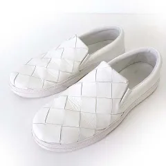 ボッテガヴェネタ BOTTEGA VENETA マキシ イントレチャート スリッポン シューズ 本革 レザー スニーカー 41 白 ホワイト 26.0cm くつ 靴のサムネイル