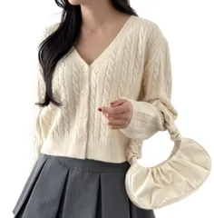 新品 美品 レディース トップス ニットカーディガン ケーブルニット カシミア風 韓国ファッション ケーブル編みクロップオーバーサイズ ルーズフィット おしゃれ エレガンス フリーサイズ