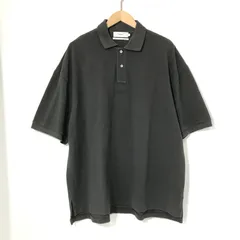 Graphpaper サイズ2 スキッパー ポロシャツ ブラック グラフペーパー Graphpaper - Cotton Pique Jersey L/S Skipper Polo / BLACK