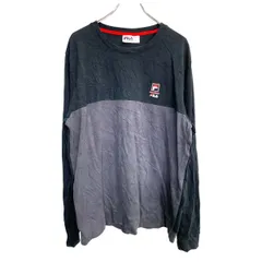 FILA 長袖Tシャツ XLサイズ フィラ ブラック グレー 古着卸 アメリカ仕入 t2410-3496