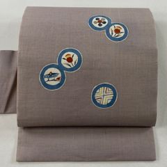 名古屋帯 美品 秀品 夏帯 八寸名古屋帯 松葉仕立て 紗 芝 霞 薄