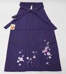 袴 刺繍 行灯袴 単品 女児 ヘラあり 10才～13才用 紫地 袴丈80cm 陽気な天使 女の子 卒業式 NO41573