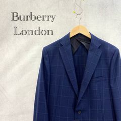 BURBERRY LONDON バーバリー ロンドン A1D11-111-28  テーラード ジャケット スーツ チェック ネイビー 紺 L メンズ