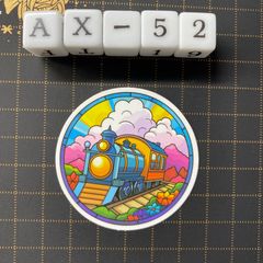 방수 스티커 열차 스테인드 글라스 스타일 일러스트 AX-52