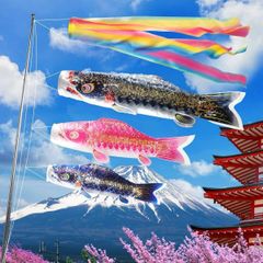 中高美品】 東洋紡 鯉のぼり 吹き流し こどもの日 ナイロン 現状品