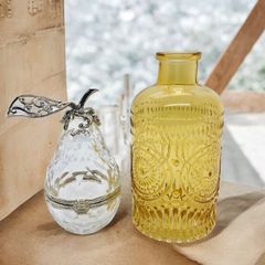 オブジェ　置物　洋梨　アクセサリー入れ　/  フラワーベース　ガラスボトル
