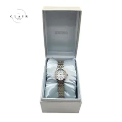 SEIKO セイコー エクセリーヌ レディース腕時計 ソーラー 10Pダイヤモンド EXCELINE V117-0AV0 ソーラー ダイヤ 純正ベルト 稼働品