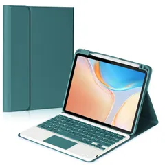 iPad Pro 11＂ 2024 (M4)_濃い緑 iPad Pro 11インチ(M4) 2024発売 キーボードケース iPad Pro11 2024 キーボードカバー タッチパッド搭載 上部ペンホルダー apple pencil 収納・充電対応 薄型 全