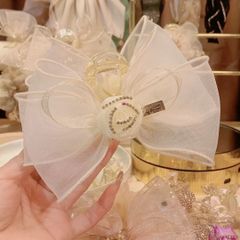 ヘアクリップ ヘアアクセサリー リボンラインストーン キラキラ　バラワンポイント 結婚式 卒園式 卒業式 発表会 入学式